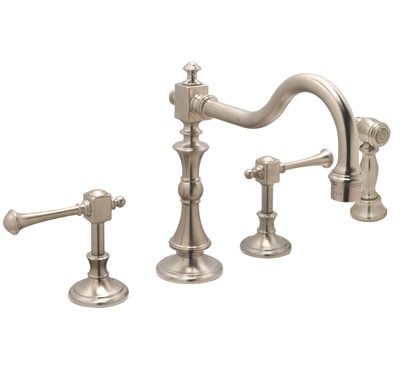 Huntington Brass Kitchen Faucets - Platinum Series K2560302 - Monarch Widespread with Sidespray - PVD Satin Nickel